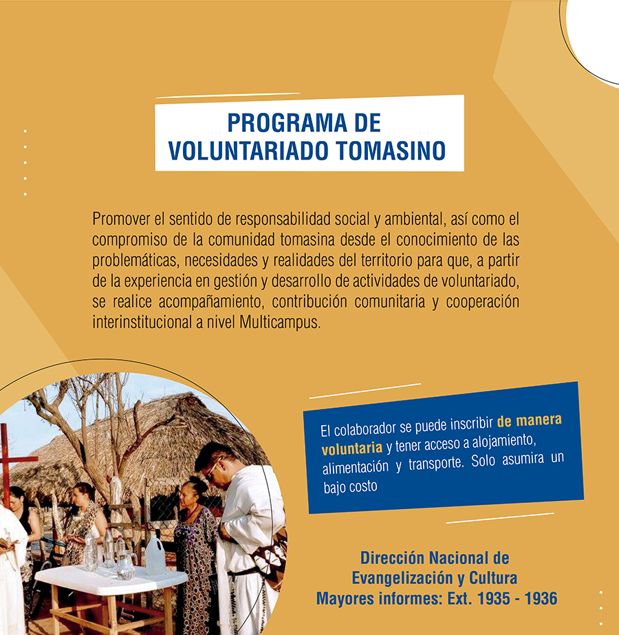 PROGRAMA DE VOLUNTARIADO TOMASINO